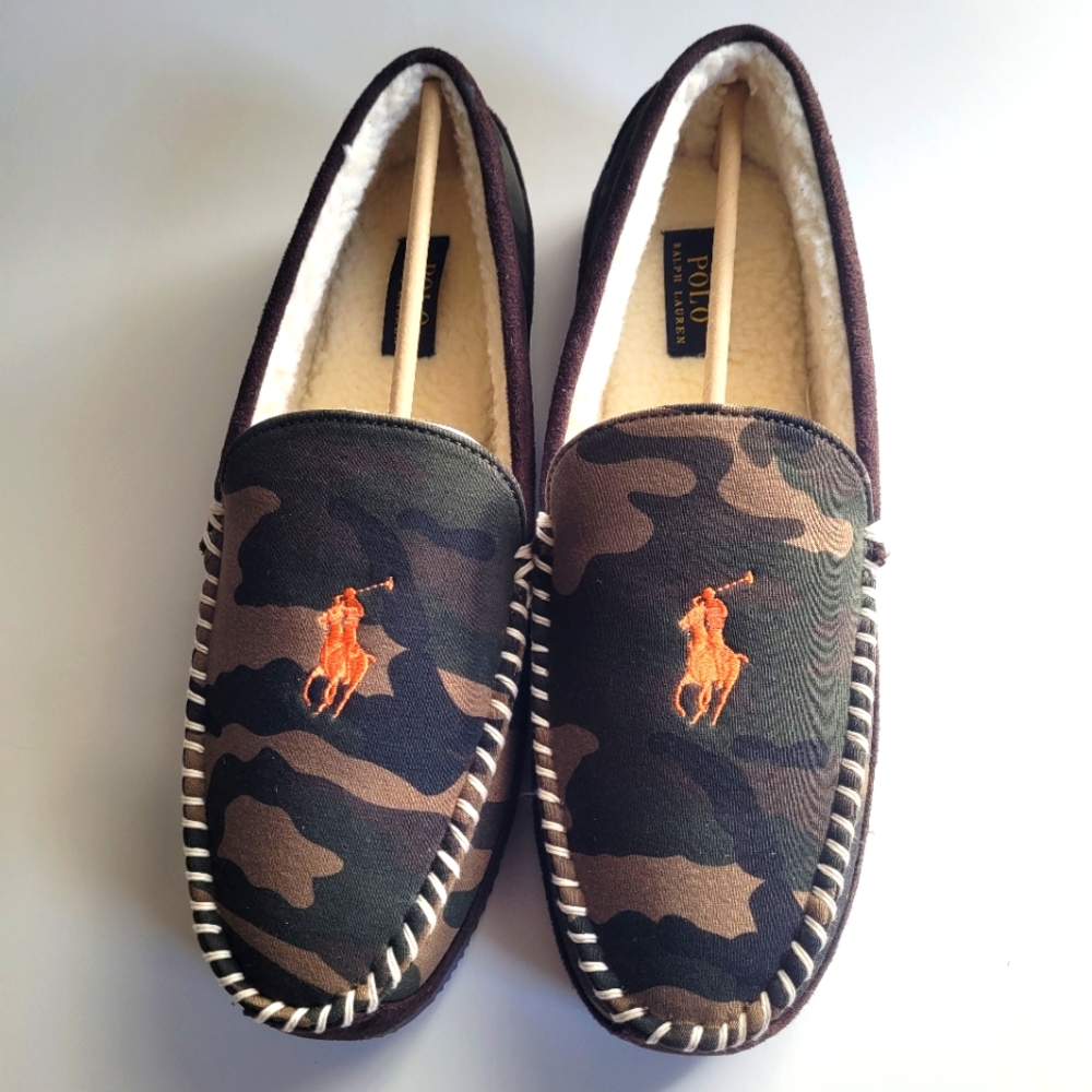 Polo Ralph Lauren NWB Men's Size 13 Camo Green Upper with Sherpa Lining